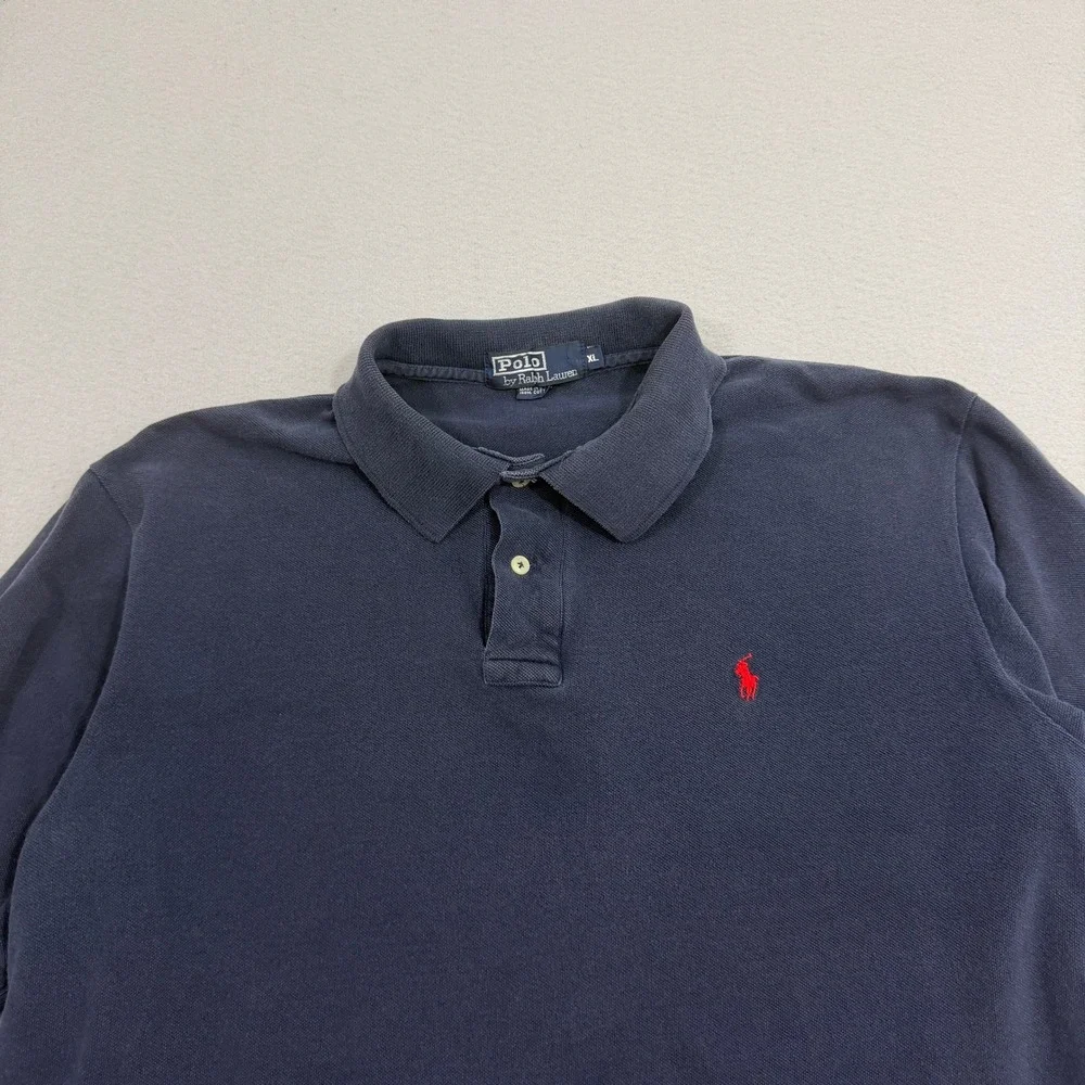 Vintage Polo Ralph Lauren Polo Men's XL Navy Blue Short Sleeve Pony Logo Preppy